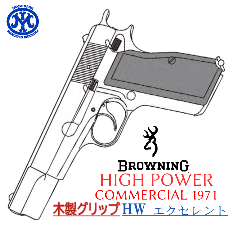HI-POWER COMMERCIAL EXHW 木製グリップ