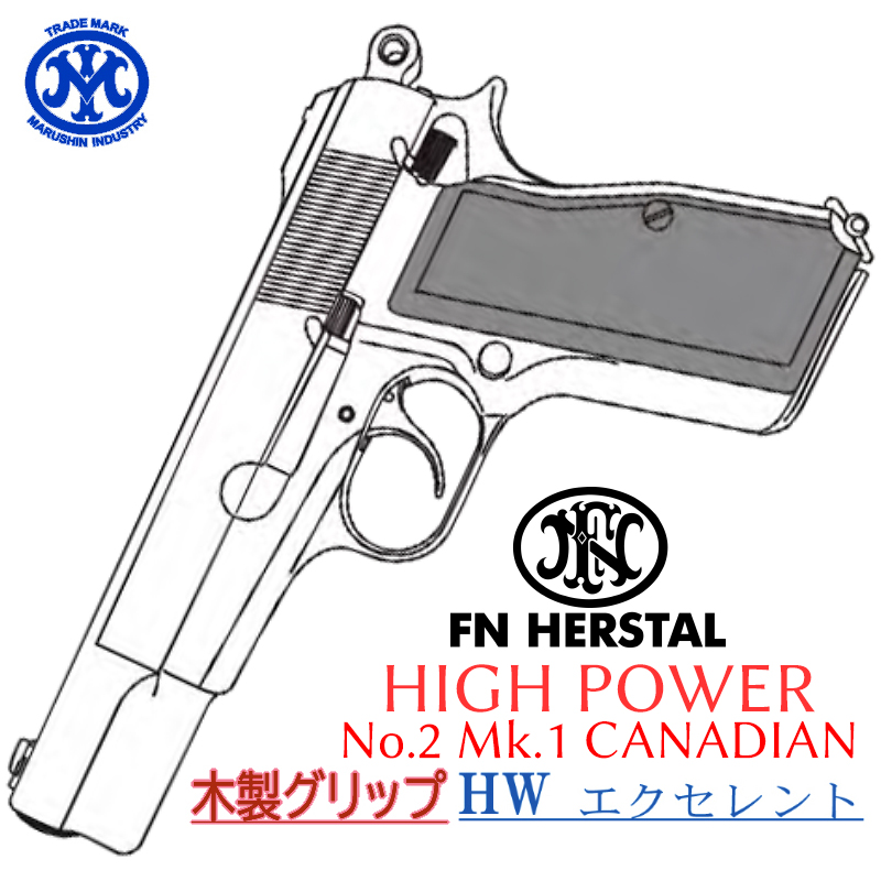 HI-POWER CANADIAN EXHW 木製グリップ