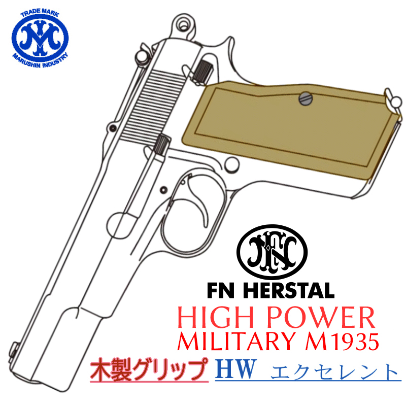 HI-POWER MILITARY EXHW 木製グリップ