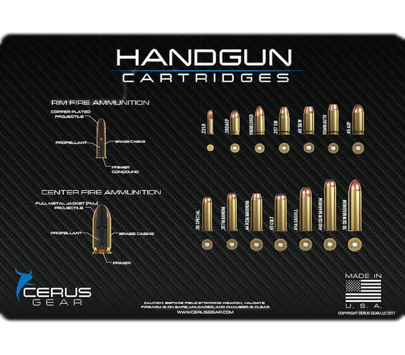 CERUS GEAR HANDGUN MAT HUNDGUN CARTRIDGES Carbon