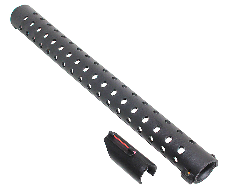M870 Heat Shield + Snap-On Fiber Optics Sight RED
