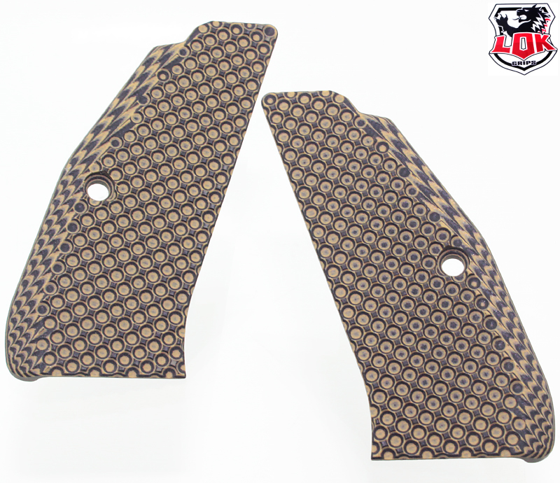 LOK GRIPS Cz75 BOGIES Thin  Br/BK