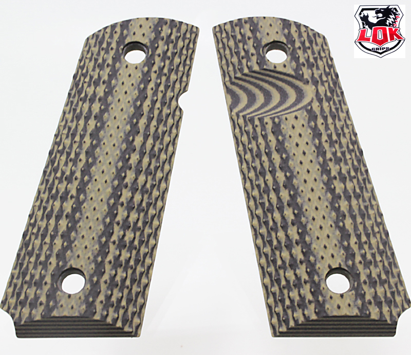LOK GRIPS 1911Copmact Roughnecks Br/BK