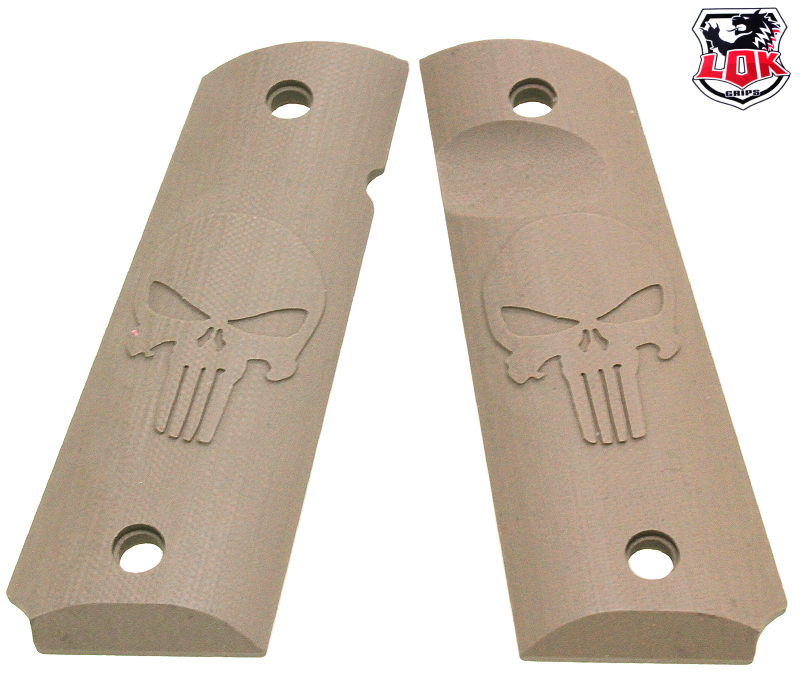LOK GRIPS 1911ENGRAVED PUNISHER +THUMB REKIEF FD