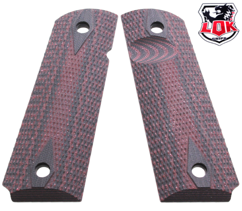 LOK GRIPS 1911 DOUBLE DIAMOND RED/BK